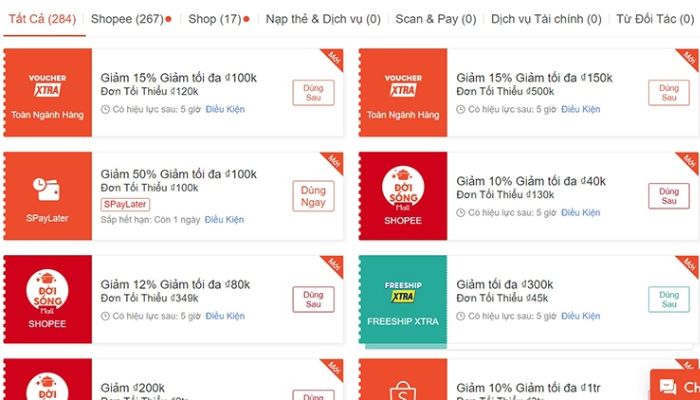 Thiếu voucher, m&atilde; giảm gi&aacute;, ưu đ&atilde;i hấp dẫn